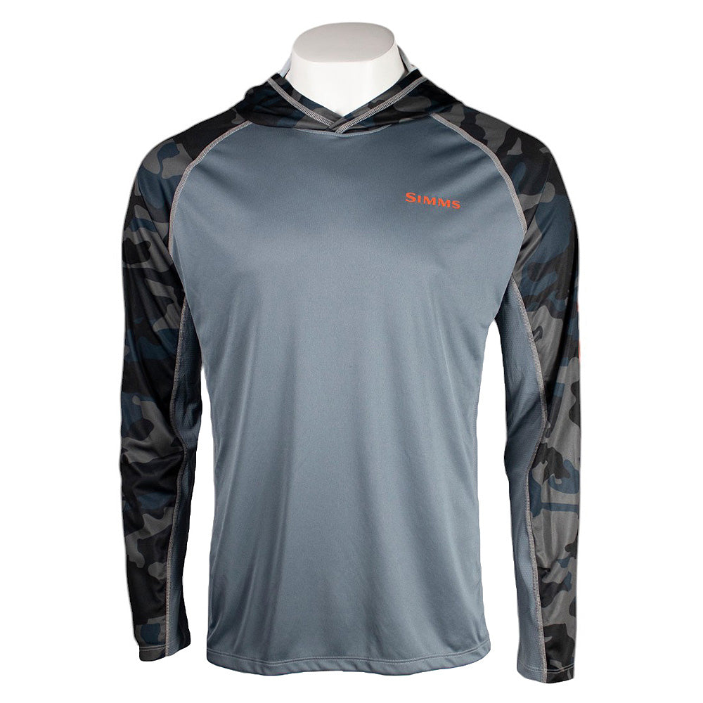Chemise à capuche homme Simms SolarFlex XL bleu camouflage Chemise à capuche homme Simms SolarFlex XL bleu camouflage