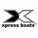 Black decal of Xpress Boats logo featuring a stylized 'X' design with the text 'Xpress Boats' below it.