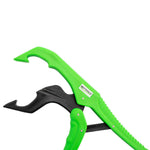 Green and black clamp tool with a gripping mechanism