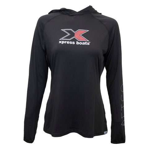 Xpress AFTCO Womens Samurai Sun Protection Hoodie - Black