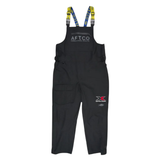 Black bib overalls with AFTCO and Xpress branding on the chest and knee.