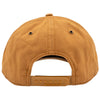 Back view of a light brown baseball cap with a snapback strap. 