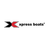Red and black Xpress Boats logo decal with a stylized letter 'X'.