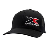 Black cap with red and white Xpress Boats logo on the left front panel.
