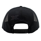 Black mesh cap with Richardson logo on the snapback closure. 